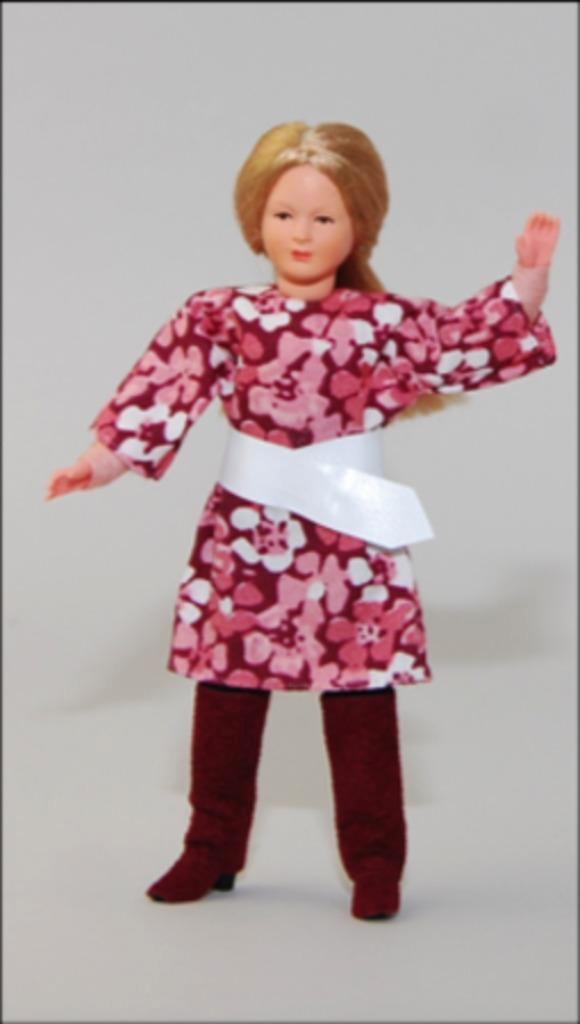 Caco poppenhuispopje 1:12 Moderne vrouw, 13cm., Verzamelen, Poppenhuizen en Toebehoren, Nieuw, Popje, Ophalen of Verzenden