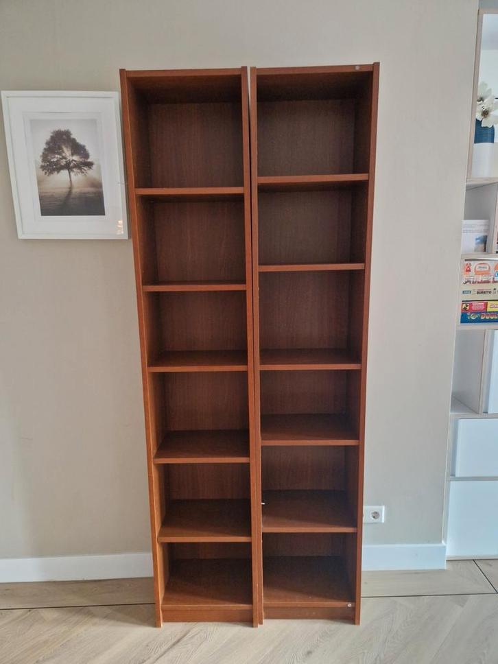 Twee Billy boekenkasten (ikea), Huis en Inrichting, Kasten | Boekenkasten, Gebruikt, 50 tot 100 cm, 200 cm of meer, 25 tot 50 cm