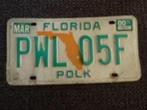 Kentekenplaat licenseplate Florida Polk USA, Verzenden, Gebruikt, Auto's
