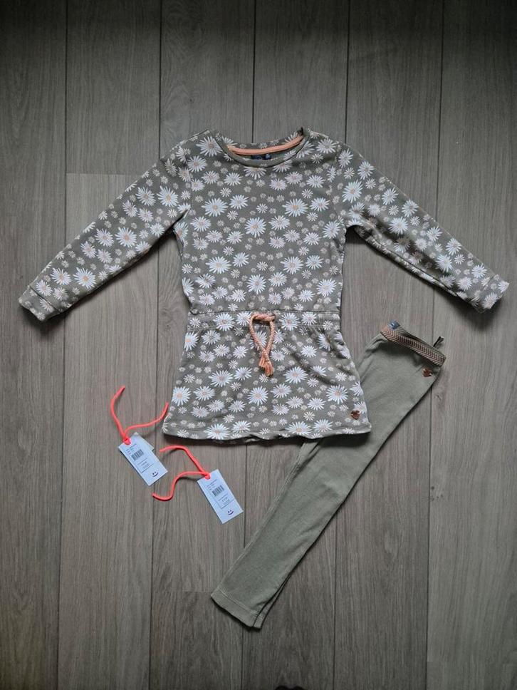 Babyface set jurk jurkje + legging bloemetjes groen mt 110, Kinderen en Baby's, Kinderkleding | Maat 110, Zo goed als nieuw, Meisje