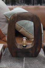 Donker houten tafellamp Kelafo Light & Living, Ophalen of Verzenden, Zo goed als nieuw, Minder dan 50 cm