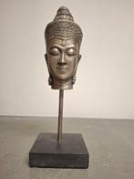 Boeddha hoofd (tin) op sokkel, Ophalen of Verzenden, Zo goed als nieuw