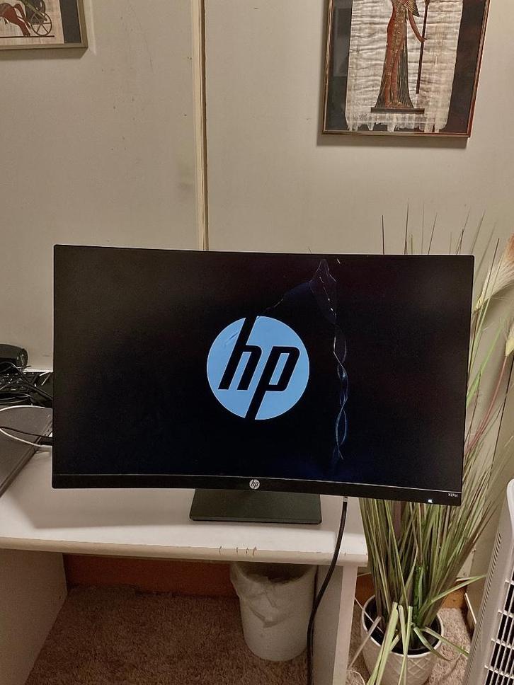 HP X27qc Curved Gaming Monitor, Computers en Software, Monitoren, Zo goed als nieuw, 151 t/m 200 Hz, DisplayPort, HDMI, Gaming