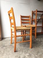Vintage stoel Scandinavisch retro grenen touw, Huis en Inrichting, Stoelen, Hout, Twee, Gebruikt, Bruin