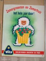 Vintage Vita Zomergroenten en Zomerfruit Reclame Poster, Verzamelen, Ophalen of Verzenden, A1 t/m A3, Reclame, Rechthoekig Staand