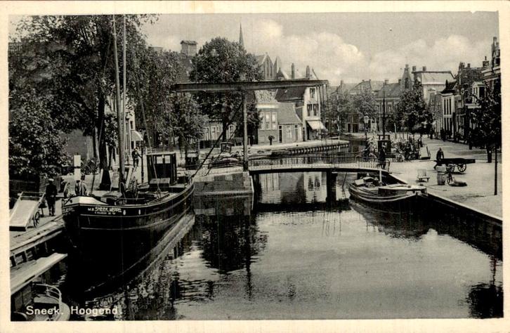 Sneek- Hoogend, Verzamelen, Ansichtkaarten | Nederland, Ongelopen, Friesland, Voor 1920, Ophalen of Verzenden