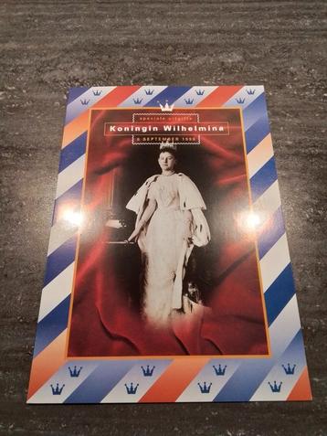 Speciale uitgave 1998 Koningin Wilhelmina kaart met zegels. beschikbaar voor biedingen