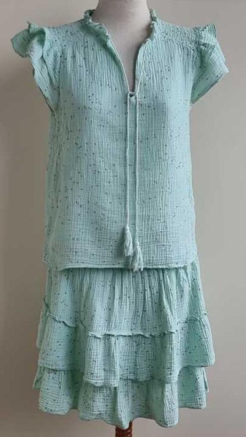 Drole de Copine mooi mintgroen setje met goud mt. M/L NIEUW, Kleding | Dames, Jasjes, Kostuums en Pakken, Zo goed als nieuw, Kostuum of Pak
