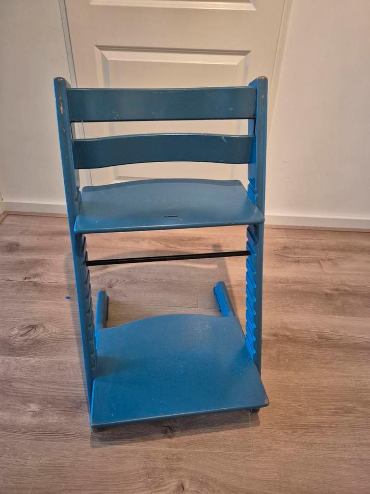 Stokke Tripp Trapp blauw - goede staat, Kinderen en Baby's, Kinderstoelen, Gebruikt, Meegroeistoel, Aanschuifbaar, Gordel(s), Ophalen