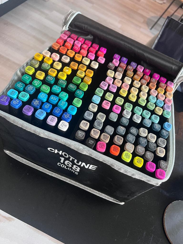 Chotune 168 markers (brush + fine tip), Ophalen, Zo goed als nieuw, Potlood of Stift