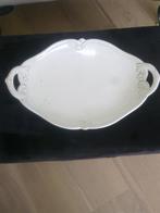Schaal wit met gouden rand en versiering handvatten brocante, Antiek en Kunst, Antiek | Schalen, Ophalen of Verzenden