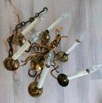 kroonluchter, messing,  5 armen, antiek, Huis en Inrichting, Ophalen of Verzenden, Gebruikt