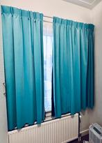 velours gordijnen turqoise lichtblauw, Huis en Inrichting, 100 tot 150 cm, Blauw, Ophalen of Verzenden, Zo goed als nieuw