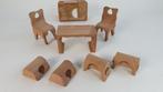 Setje antieke houten poppenhuismeubeltjes, puzzel. 8A12, Verzamelen, Poppenhuizen en Toebehoren, Gebruikt, Ophalen of Verzenden