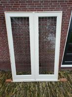 Zeer bijzondere landelijke ensuite glas in lood schuifdeuren, 75 tot 150 cm, Deurkozijn, Ophalen of Verzenden, Zo goed als nieuw