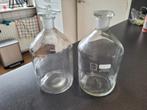 Laboratoriumflessen (2 stuks), Gebruikt, Wit, Ophalen of Verzenden, Glas