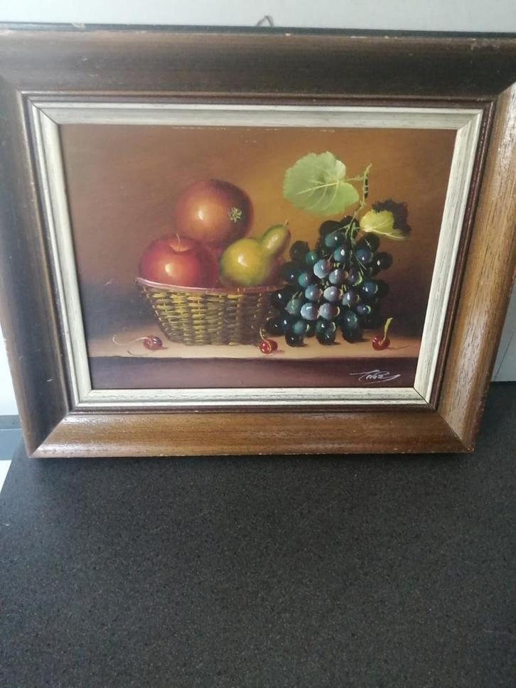 PRACHTIG OLIEVERF OP PANEEL STILLEVEN GESIGNEERD 35X30 CM, Antiek en Kunst, Kunst | Schilderijen | Klassiek, Ophalen of Verzenden