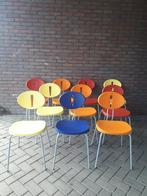 10 stapelstoelen Esseti Design stoelen praktijk vintage, Huis en Inrichting, Stoelen, Blauw, Kunststof, Gebruikt, Ophalen of Verzenden