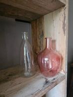 Set van 2 glazen vazen, Overige kleuren, Ophalen of Verzenden, Minder dan 50 cm, Glas