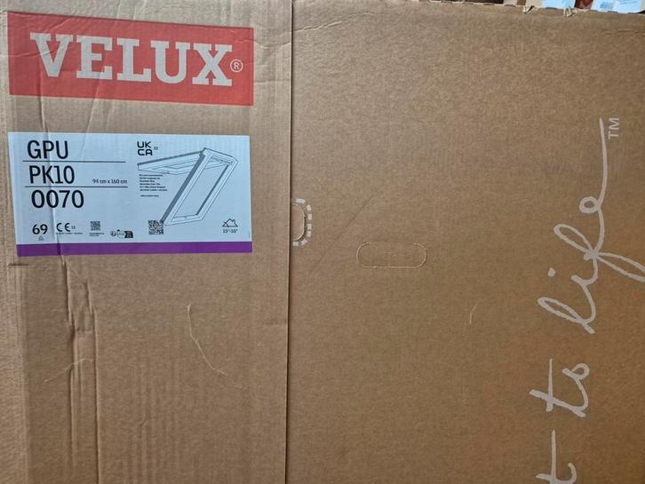 Velux dakraam Gpu Pk10 0070 / 94 x 160 incl gootstukken, Doe-het-zelf en Verbouw, Glas en Ramen, Zo goed als nieuw, Dakraam, Minder dan 80 cm