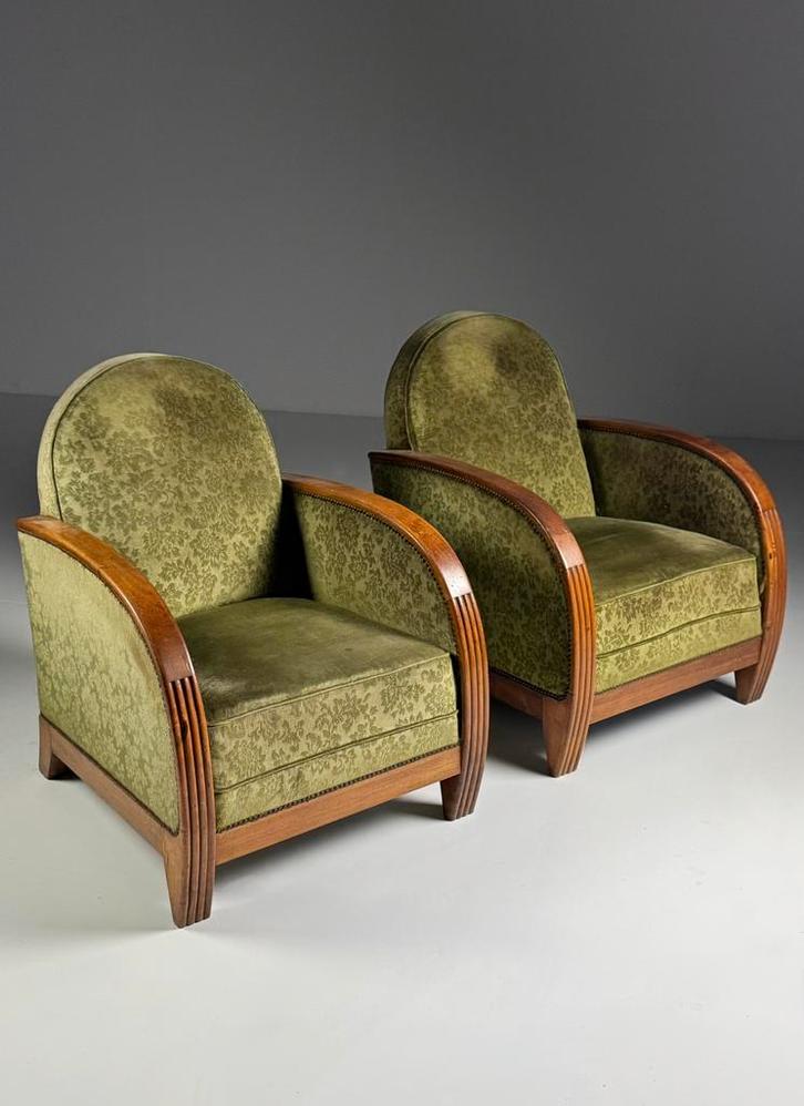 2x Art Deco fauteuil 1930-1940, Huis en Inrichting, Fauteuils, Zo goed als nieuw, 50 tot 75 cm, 75 tot 100 cm, Ophalen
