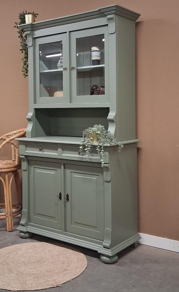 Vintage buffetkast zachtgroen Lauren, Kinderen en Baby's, Kinderkamer | Commodes en Kasten, Zo goed als nieuw, Kast, 105 cm of meer