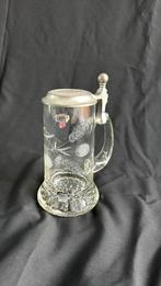 Kristallen Bierpul met Tinnen Deksel, Ophalen of Verzenden