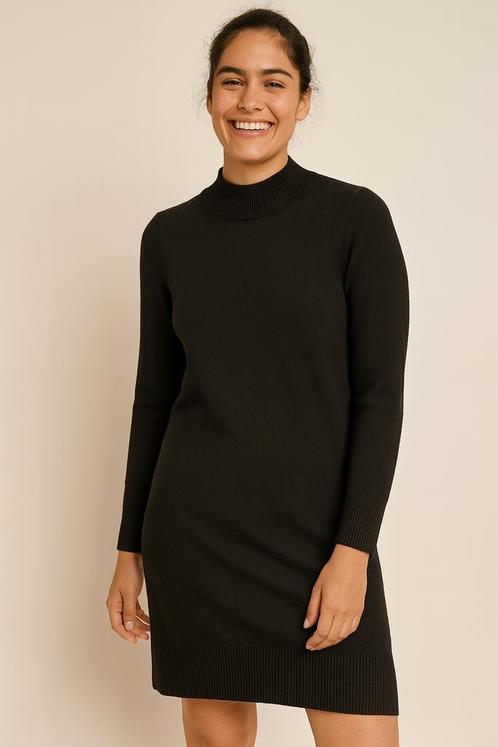 Wollen jurkje met kraagje maat M, Kleding | Dames, Jurken, Zo goed als nieuw, Maat 38/40 (M), Zwart, Boven de knie, Ophalen of Verzenden