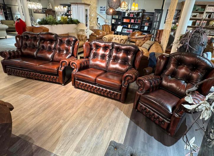 Original SPRINGVALE CHESTERFIELD 3+2+1 ZITS bankstel Suzanne, Huis en Inrichting, Banken | Bankstellen, Zo goed als nieuw, 75 tot 100 cm