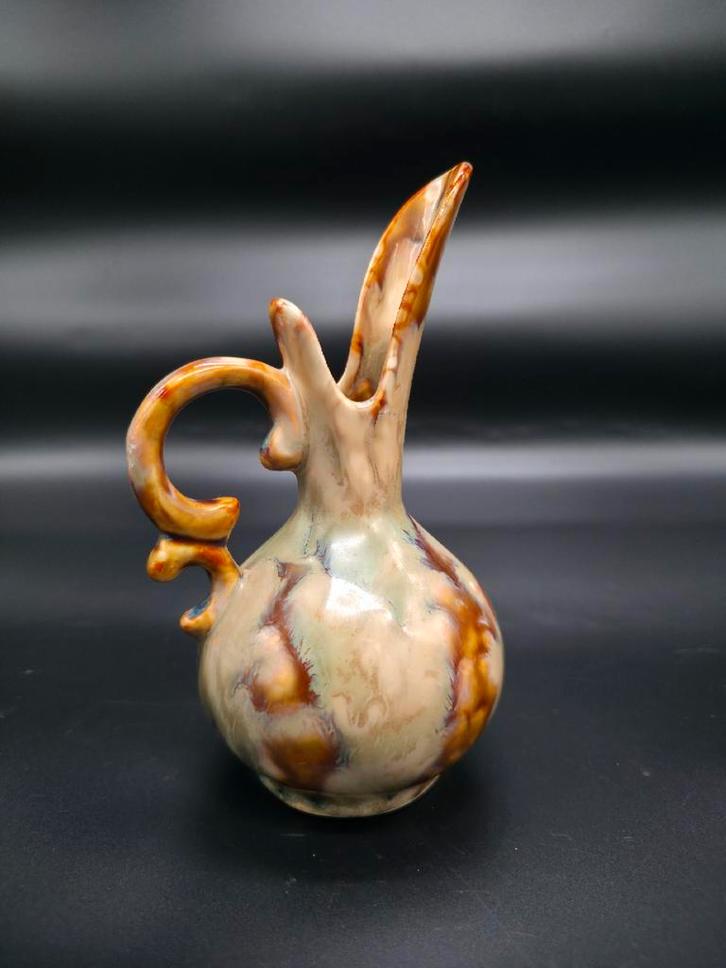 Antieke Duitse Schenkkan met Prachtige Kleuren, Antiek en Kunst, Antiek | Keramiek en Aardewerk, Ophalen of Verzenden