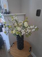 Witte zijden bloemstuk boeket kunstbloemen zijde wit vaas, Ophalen of Verzenden, Zo goed als nieuw