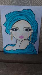 Schilderij op linnen Blue Lady, Ophalen of Verzenden