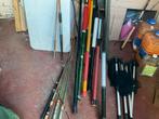 Hengelset: 9 vaste & 5 werphengels, Watersport en Boten, Hengelsport | Witvissen, Ophalen, Gebruikt, Complete set