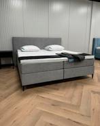 BOXSPRING BED 180 X 200 VELVET LICHT GRIJS VELVET BEIGE BED, Tweepersoons, Ophalen of Verzenden, Zo goed als nieuw, Grijs