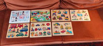 7 houten puzzels. beschikbaar voor biedingen