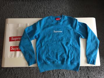 Blauwe Supreme box logo crewneck 18FW size M medium trui beschikbaar voor biedingen