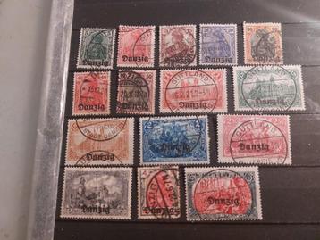 Danzig: Michel 1/15 gestempeld, 1 x ongebruikt beschikbaar voor biedingen