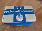 Vintage Verbandtrommel AVAC - Blauw/Wit, Ophalen of Verzenden