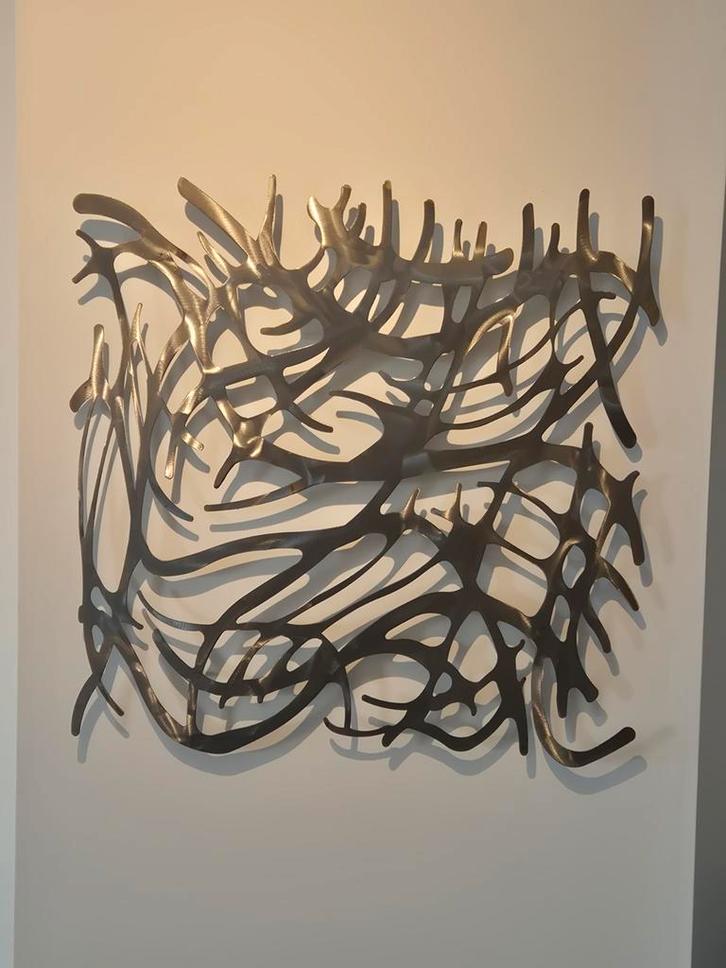 Aluminium Wandsculptuur / Kunstobject, Huis en Inrichting, Woonaccessoires | Wanddecoraties, Nieuw, Ophalen of Verzenden