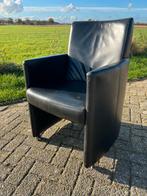Zwarte leren eetkamer/bureaustoel, Ophalen, Gebruikt, Zwart, Leer