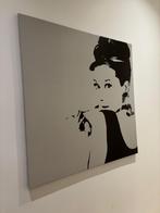 Audrey Hepburn Painting on Canvas 90 x 90 cm, Ophalen, Zo goed als nieuw, Schilderij, 75 tot 100 cm
