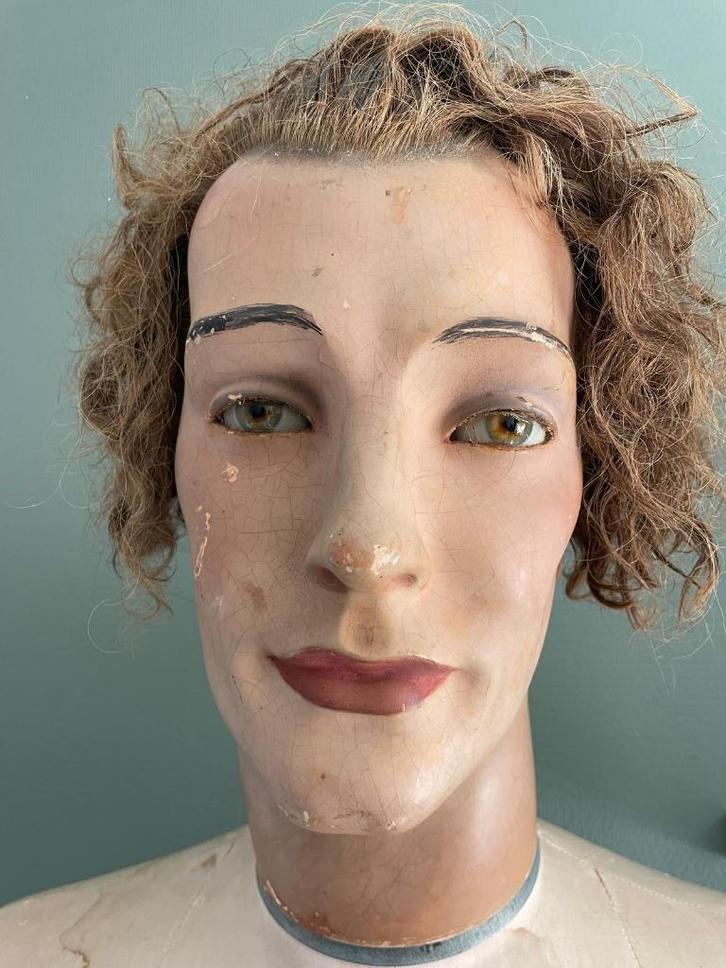 Vintage heren etalagepop 185 cm, Antiek en Kunst, Curiosa en Brocante, Ophalen