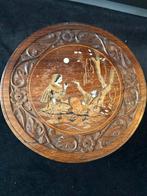 Klein houten bijzettafeltje - Ø30cm, H20cm, Ophalen