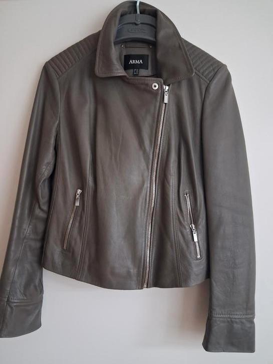 ARMA LEREN JASJE ZGAN 40, Kleding | Dames, Jasjes, Kostuums en Pakken, Zo goed als nieuw, Maat 38/40 (M), Groen, Verzenden