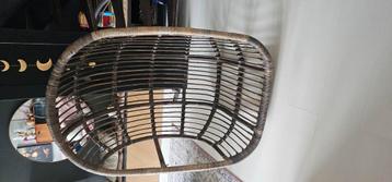 Rotan Hangstoel Egg Dark teak  78x62xH118 cm beschikbaar voor biedingen