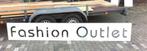 2 Stuks - RVS - FASHION OUTLET - Loodzwaar  Gevelbelettering, Ophalen, Gebruikt, Reclamebord