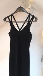 Zwarte fluwelen galajurk met vestje en handschoenen, Maat 38/40 (M), Galajurk, Zwart, Ophalen of Verzenden