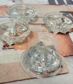 4x glazen kandelaars kaarsenhouders kaarsenhouder vintage, Overige materialen, Ophalen of Verzenden, Zo goed als nieuw, H