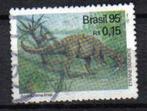 Brazilie dieren 1995 dinosaurus, Postzegels en Munten, Ophalen of Verzenden, Dier of Natuur, Gestempeld