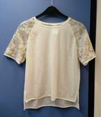 Supertrash wit shirt met 1/2 gouden schub mouwen 40 nr 34888